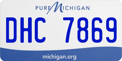 MI license plate DHC7869