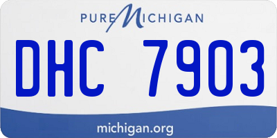 MI license plate DHC7903