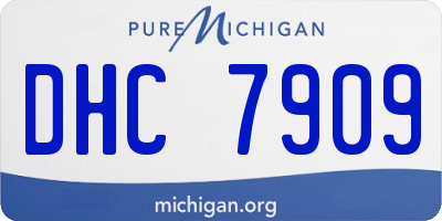 MI license plate DHC7909