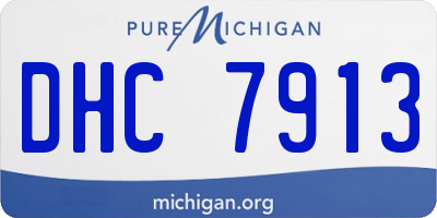 MI license plate DHC7913