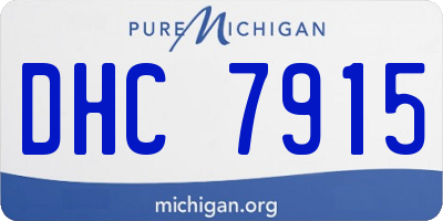 MI license plate DHC7915