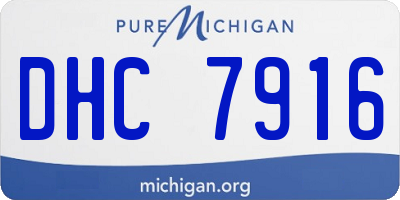 MI license plate DHC7916