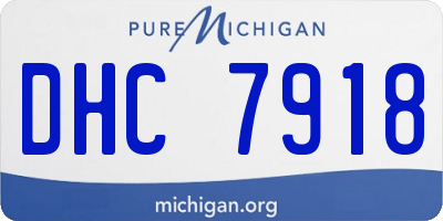 MI license plate DHC7918