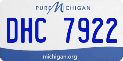 MI license plate DHC7922