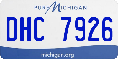 MI license plate DHC7926