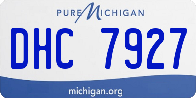 MI license plate DHC7927