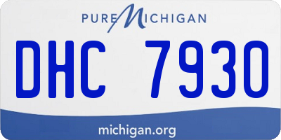 MI license plate DHC7930