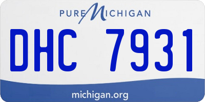 MI license plate DHC7931