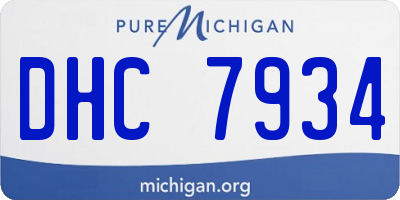 MI license plate DHC7934