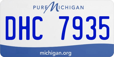 MI license plate DHC7935