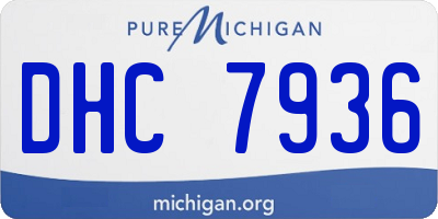MI license plate DHC7936