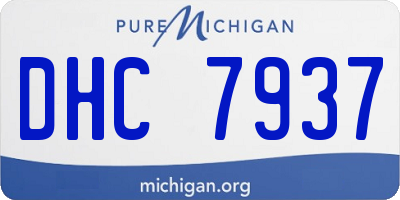 MI license plate DHC7937