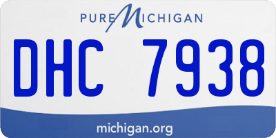 MI license plate DHC7938