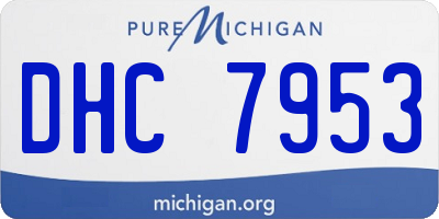 MI license plate DHC7953