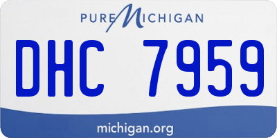 MI license plate DHC7959