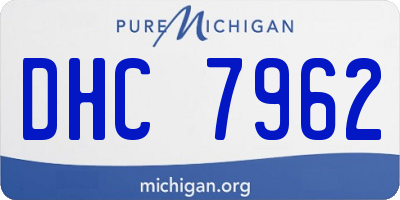 MI license plate DHC7962