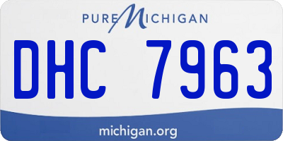 MI license plate DHC7963