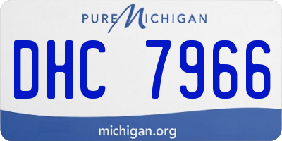 MI license plate DHC7966