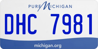 MI license plate DHC7981