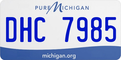 MI license plate DHC7985
