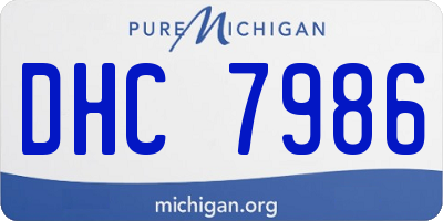 MI license plate DHC7986