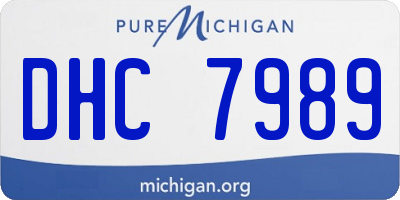 MI license plate DHC7989
