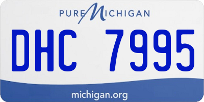MI license plate DHC7995
