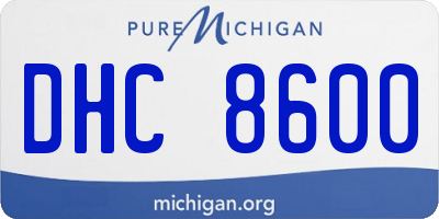 MI license plate DHC8600