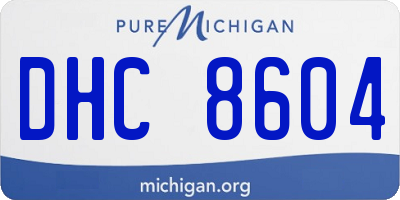 MI license plate DHC8604