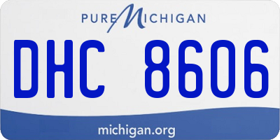 MI license plate DHC8606