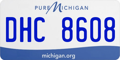 MI license plate DHC8608