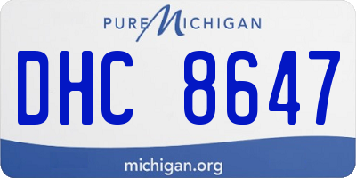 MI license plate DHC8647