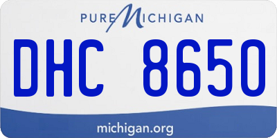 MI license plate DHC8650