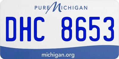 MI license plate DHC8653