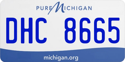 MI license plate DHC8665