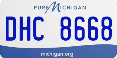 MI license plate DHC8668