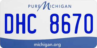 MI license plate DHC8670