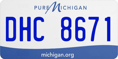 MI license plate DHC8671
