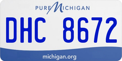 MI license plate DHC8672