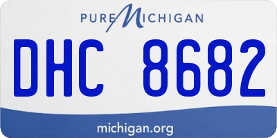 MI license plate DHC8682