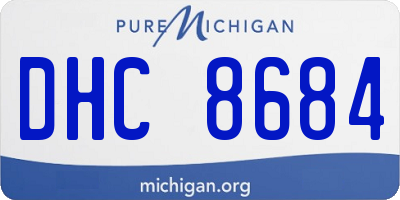 MI license plate DHC8684