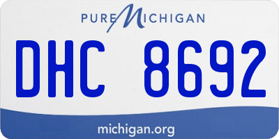 MI license plate DHC8692