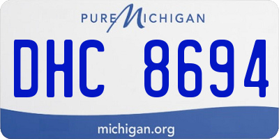 MI license plate DHC8694