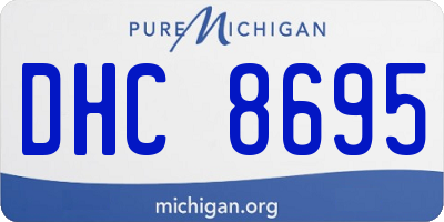 MI license plate DHC8695