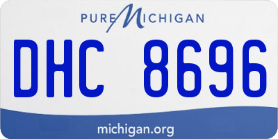 MI license plate DHC8696