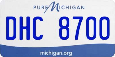 MI license plate DHC8700