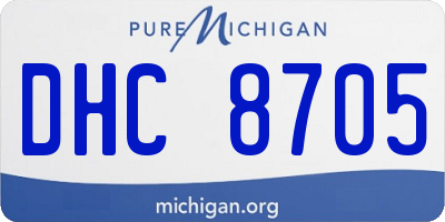 MI license plate DHC8705