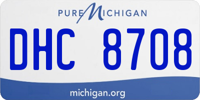 MI license plate DHC8708