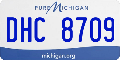 MI license plate DHC8709