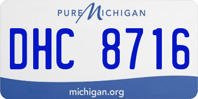 MI license plate DHC8716